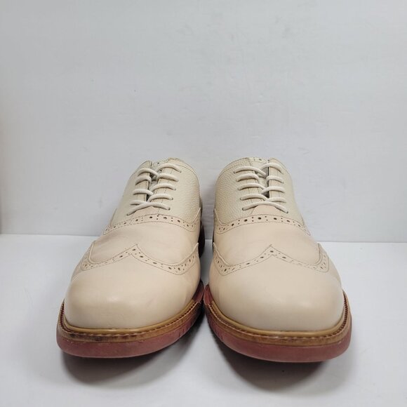 Cole Haan Great Jones Men's Ivory Wingtip Oxford Leather Shoes US Size 12M - Picture 3 of 8